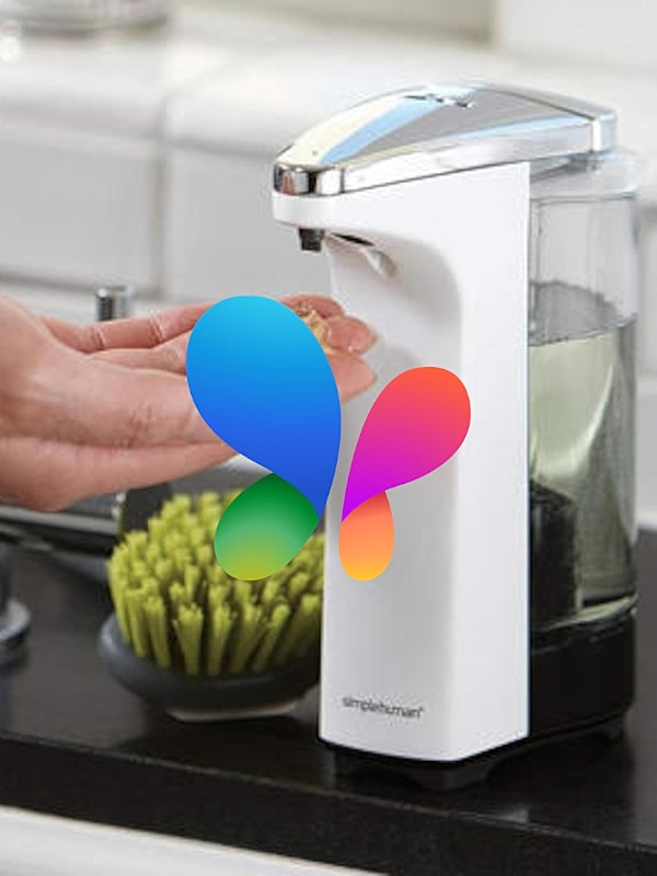 Automatic soap dispenser in kitchen setting