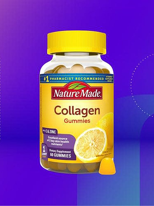 Nature Made collagen gummies with lemon flavor.