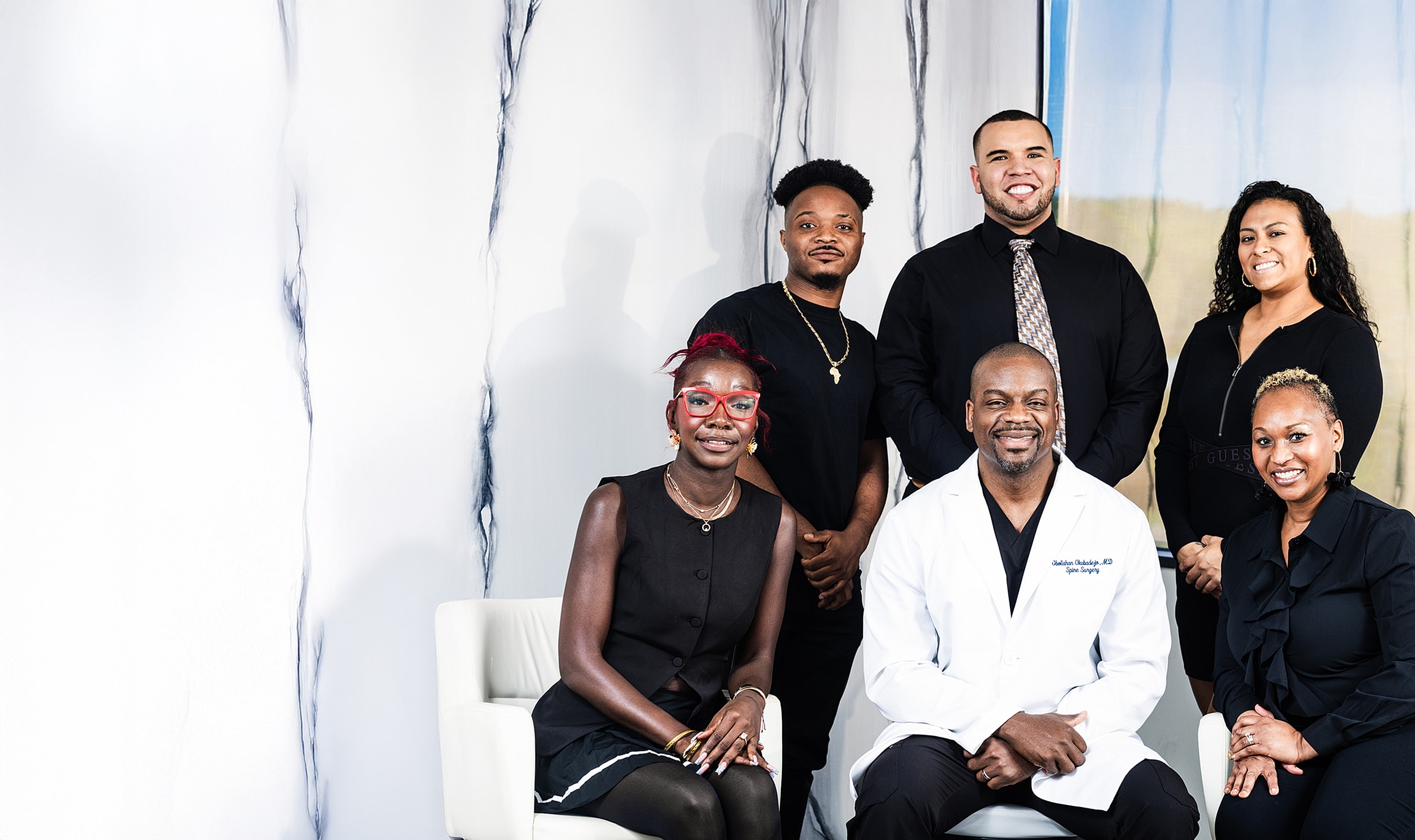 Medical team posing for a group photo.